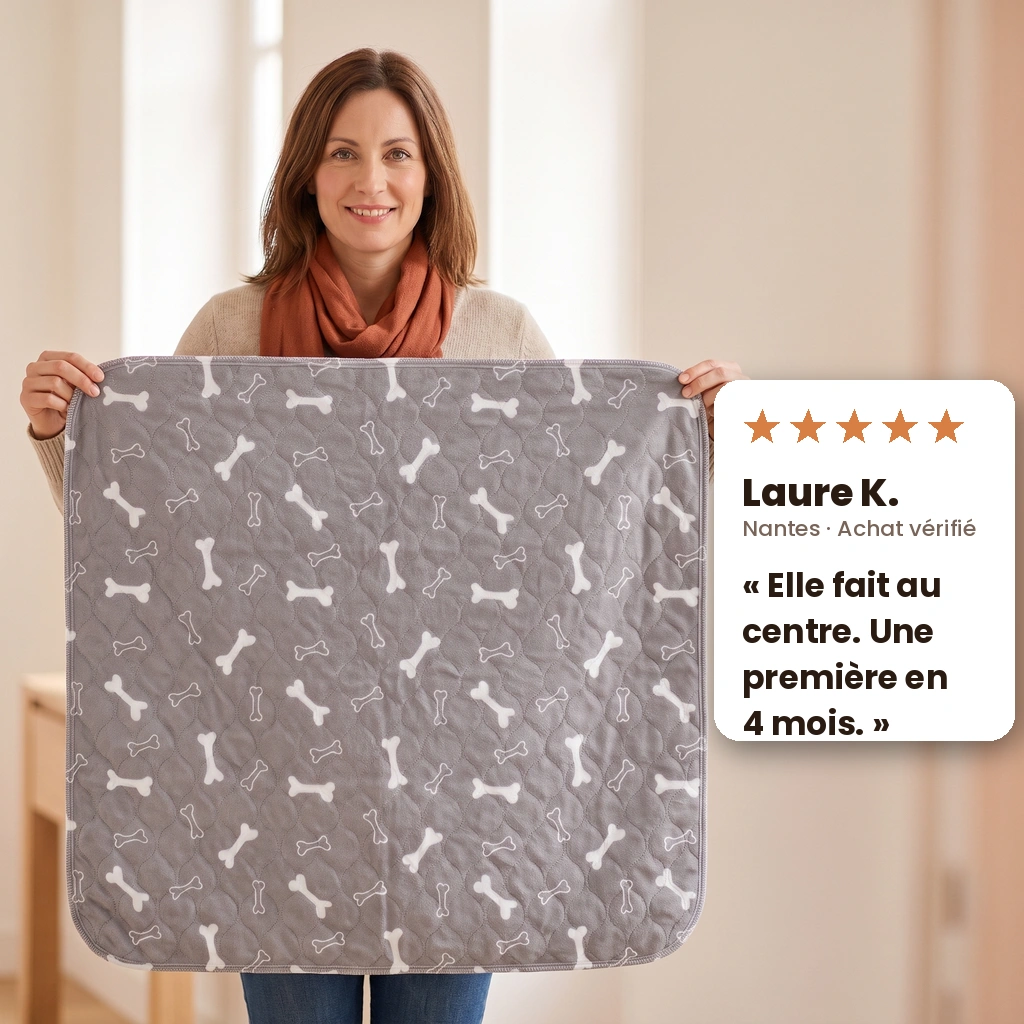 Le tapis EduPropre tenu à bout de bras, avis de Laure K.