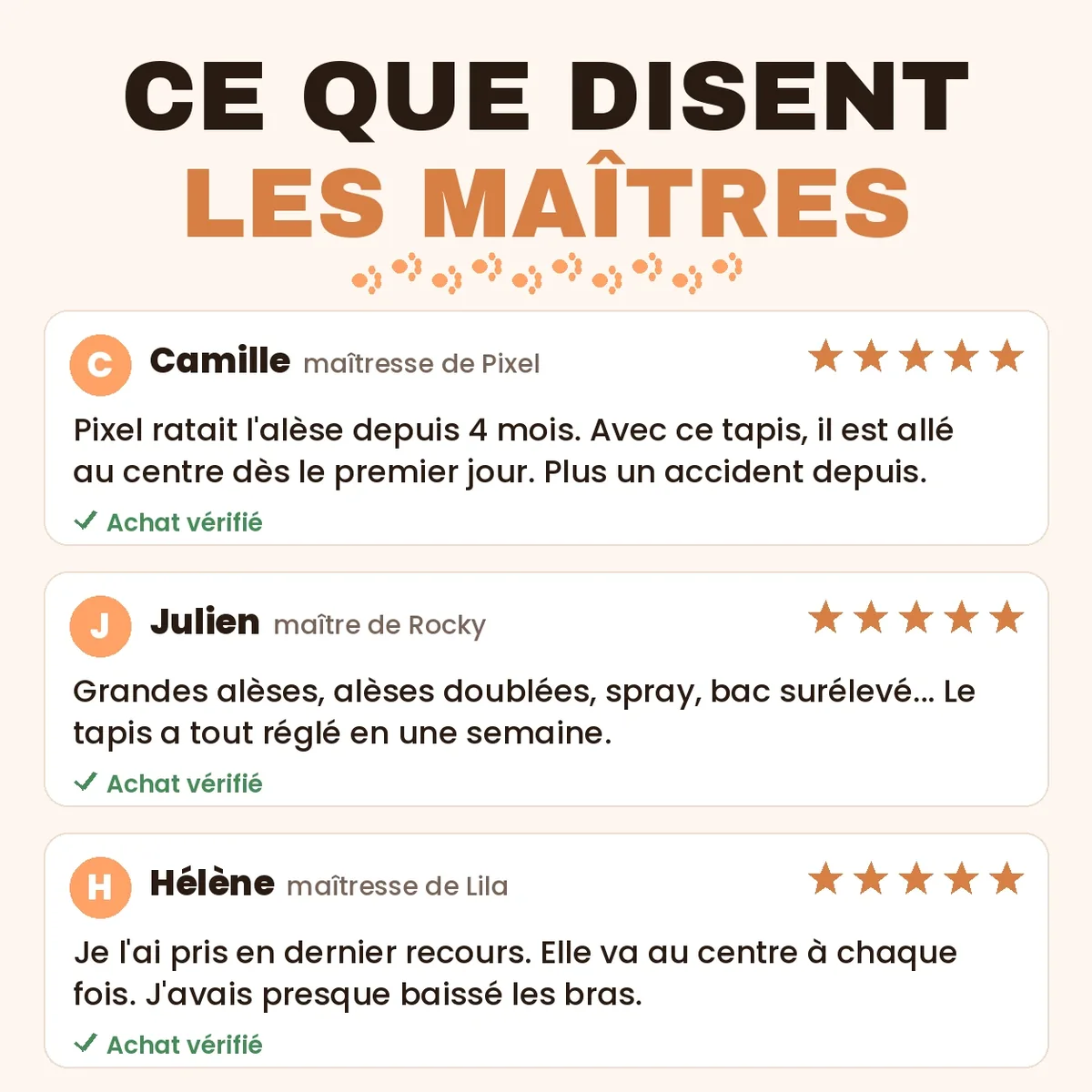 Ce que disent les maîtres, 3 avis