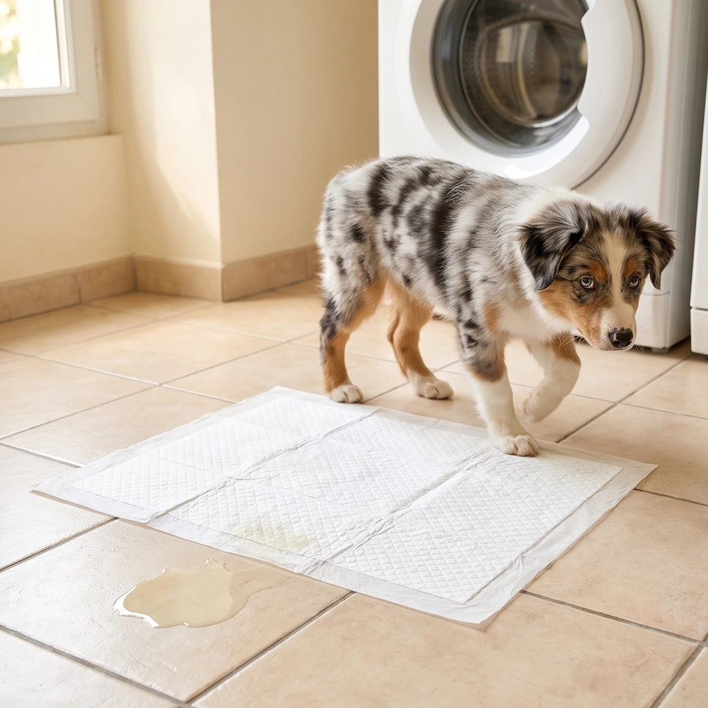 Avant : flaque sur le carrelage
